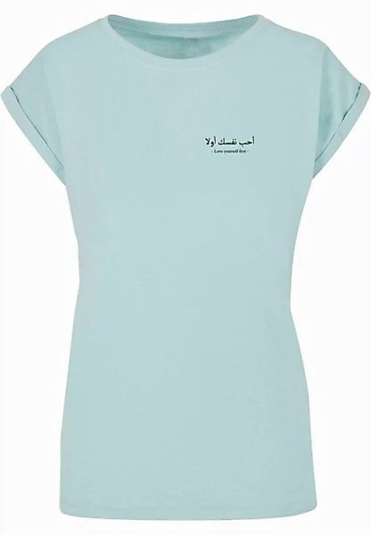 Merchcode T-Shirt Merchcode Damen Ladies Love Yourself First Extended Shoul günstig online kaufen