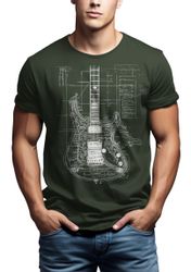 MAKAYA Print-Shirt mit Gitarrenmotiv Herren Musik günstig online kaufen