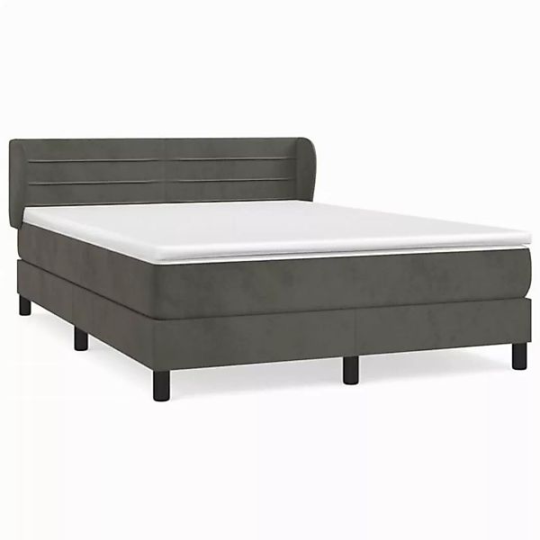 vidaXL Boxspringbett mit Matratze Dunkelgrau 180x200 cm Samt1537161 günstig online kaufen