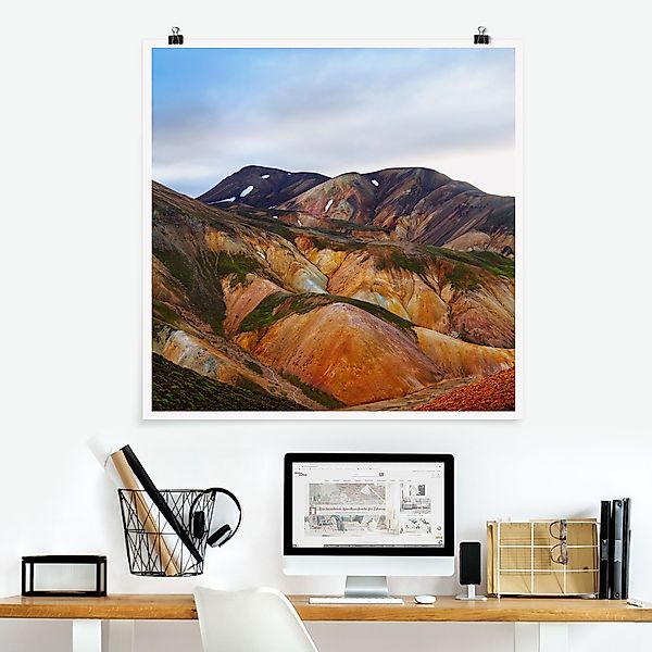 Poster Bunte Berge in Island günstig online kaufen