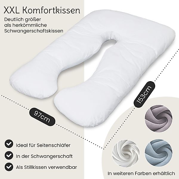 ELONEO Stillkissen Schwangerschaftskissen XXL, Seitenschläferkissen, Pregna günstig online kaufen
