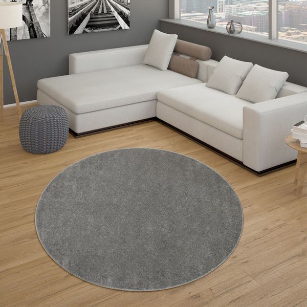 Paco Home Teppich "Porto 890" rund 13 mm Höhe Kurzflor, Uni-Farben, ideal i günstig online kaufen