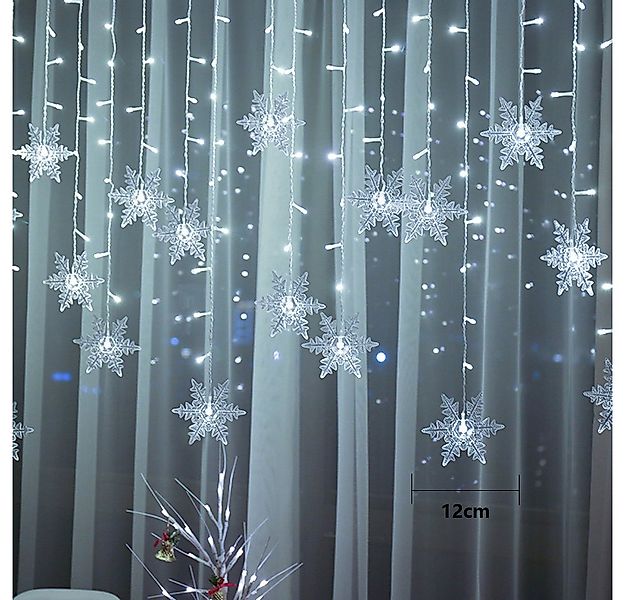 Rosnek Lichtervorhang Schneeflocke LED-Lichterkette, für Hochzeit Weihnacht günstig online kaufen