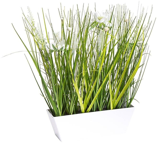Kunstblume Wiesenblumen im Kunststofftopf Gras, Botanic-Haus, günstig online kaufen