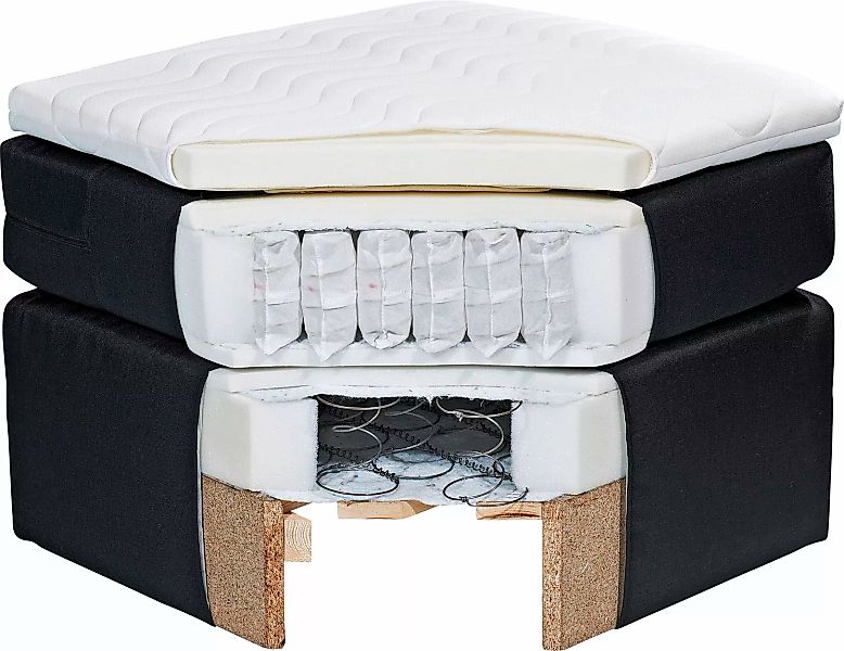 ED EXCITING DESIGN Boxspringbett »Hawaii«, inkl. einem Bettkasten und Toppe günstig online kaufen