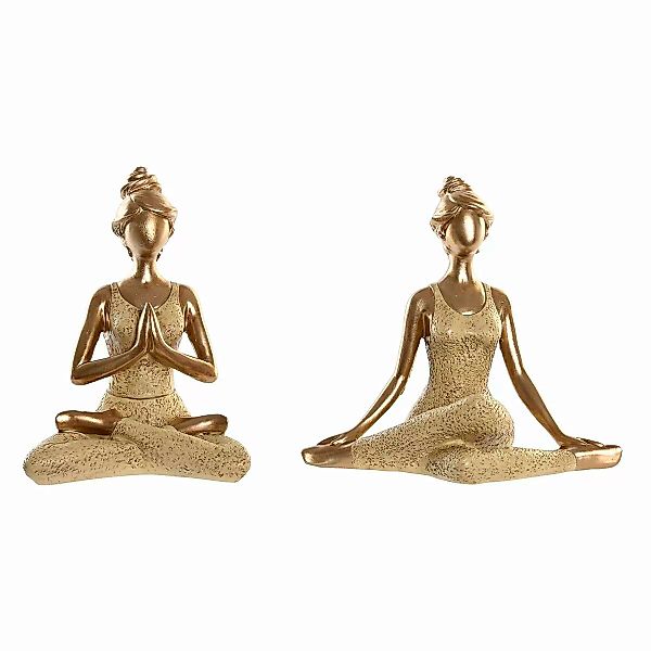 Deko-figur Dkd Home Decor Golden Harz Yoga Moderne (19,5 X 11,5 X 18 Cm) (2 günstig online kaufen