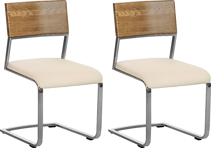 Places of Style Freischwinger »Aurea«, Kunstleder, gefertigt mit massiver W günstig online kaufen