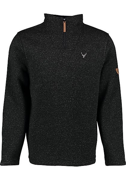 OS Trachten Strickfleece-Pullover Wukom Troyer hochgeschlossen mit Emblem a günstig online kaufen