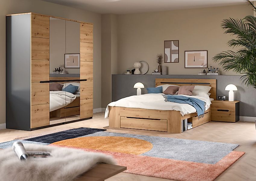 Home affaire Schlafzimmer-Set "REHAT, 4-teilig, best. aus: Bett, Kleidersch günstig online kaufen