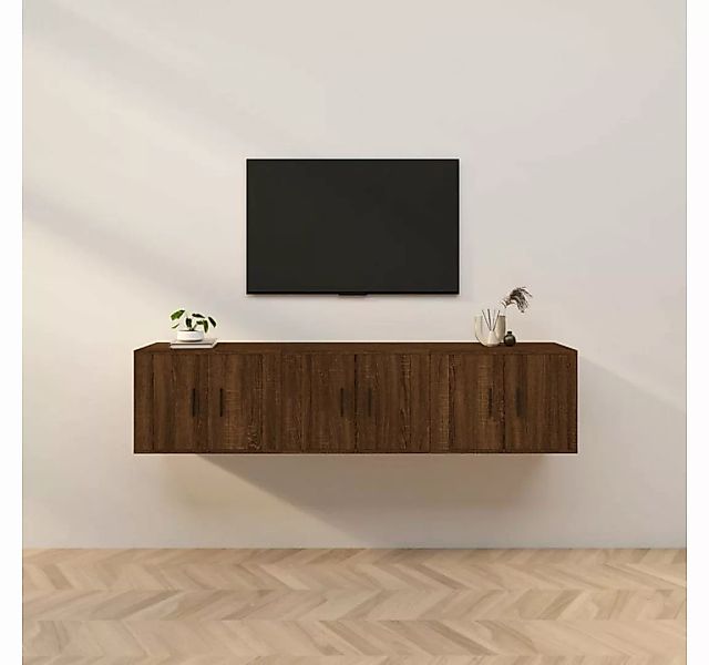 furnicato TV-Schrank TV-Wandschränke 3 Stk. Braun Eichen-Optik 57x34,5x40 c günstig online kaufen