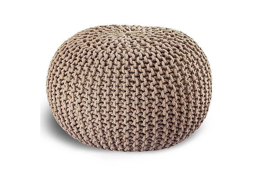 Casamia Pouf Pouf Ø 55 o. 45 cm Strickhocker Sitzpouf Bodenkissen für Innen günstig online kaufen