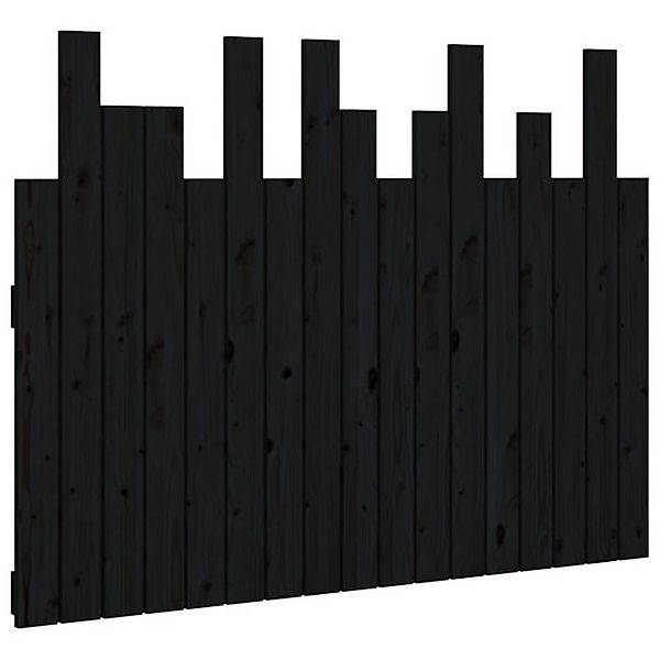 vidaXL Bett, Wand-Kopfteil Schwarz 108x3x80 cm Massivholz Kiefer günstig online kaufen