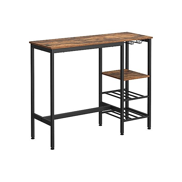 Vasagle Bartisch 110 cm x 40 cm x 90 cm Braun-Schwarz günstig online kaufen