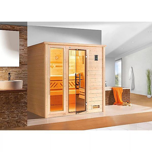 Weka Sauna Bergen 2, Glastür Graphit, mit Fenster günstig online kaufen