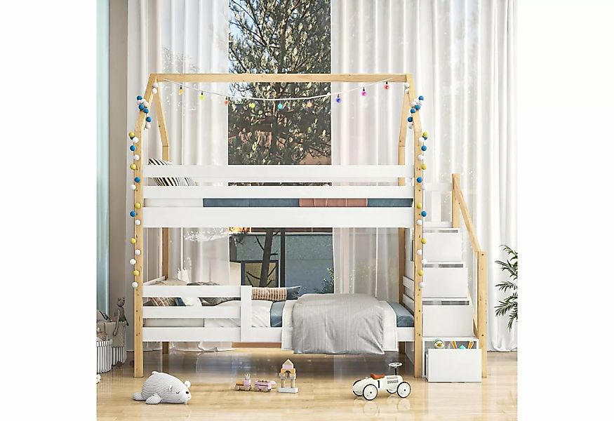 Gotagee Kinderbett Doppelbett Kinderbett Hausbett Kiefernholz 90x200 Farbli günstig online kaufen