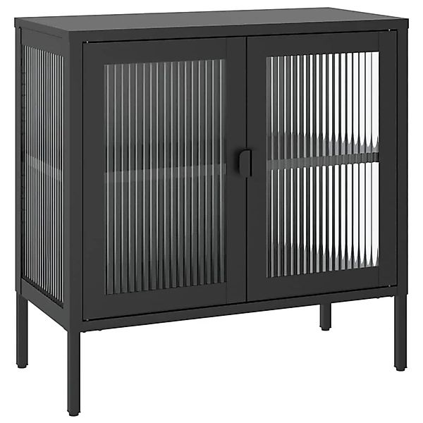 vidaXL Sideboard Schwarz 70x35x70 cm Glas und Stahl 353001 günstig online kaufen