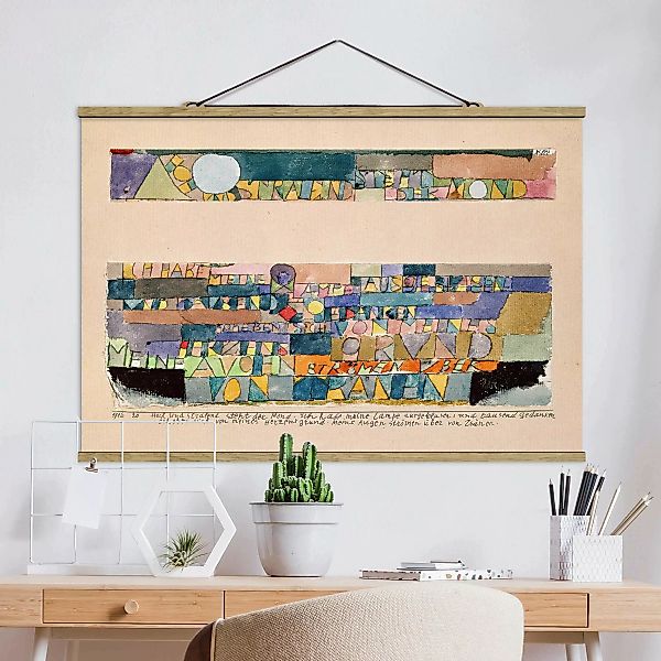 Stoffbild Abstrakt mit Posterleisten - Querformat Paul Klee - Der Mond günstig online kaufen