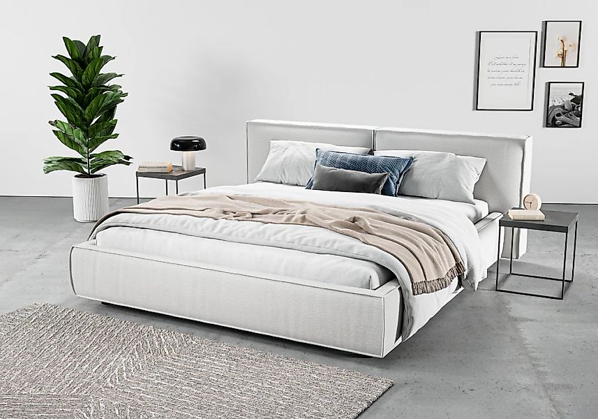 Home affaire Polsterbett "Adrina mit Biesenoptik, Feincord und Luxus-Microf günstig online kaufen
