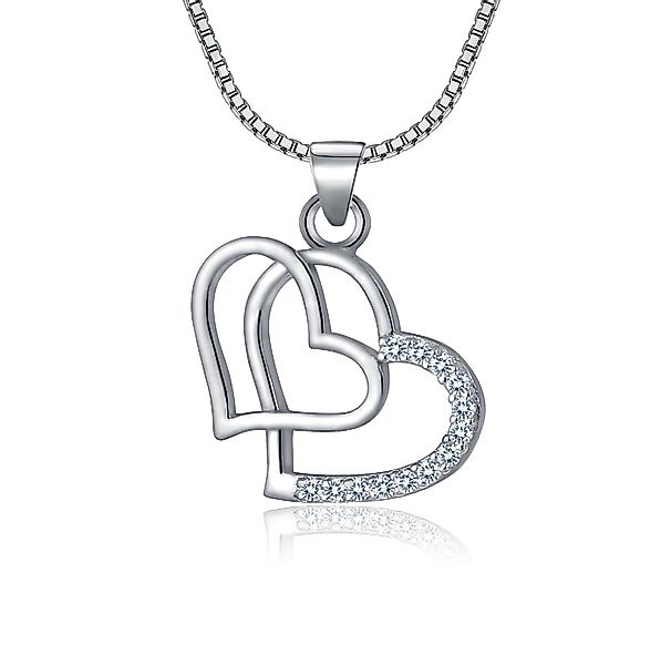 NAHLE Kette mit Anhänger Silberkette Herz Liebe Halskette Silber Kette für günstig online kaufen