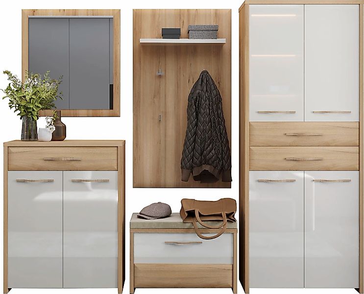 Home affaire Garderoben-Set "Gala", (Set, 5 St., Garderobenschrank,Schuhsch günstig online kaufen