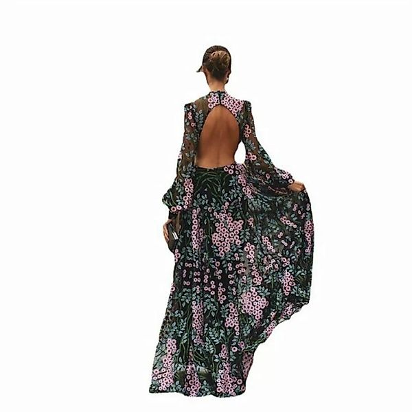 RUZU UG Dirndl Sexy rückenfreies, schmal geschnittenes, bedrucktes Kleid (1 günstig online kaufen
