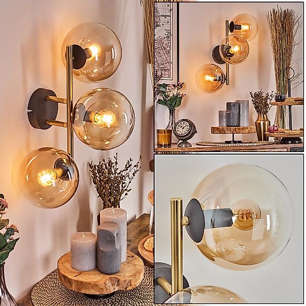 hofstein Wandleuchte Wandlampe aus Metall/Glas in günstig online kaufen