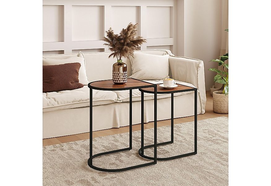 HOMCOM Couchtisch 2er-Set, mit Stahlgestell, stapelbar (Kaffeetisch, 2-St., günstig online kaufen
