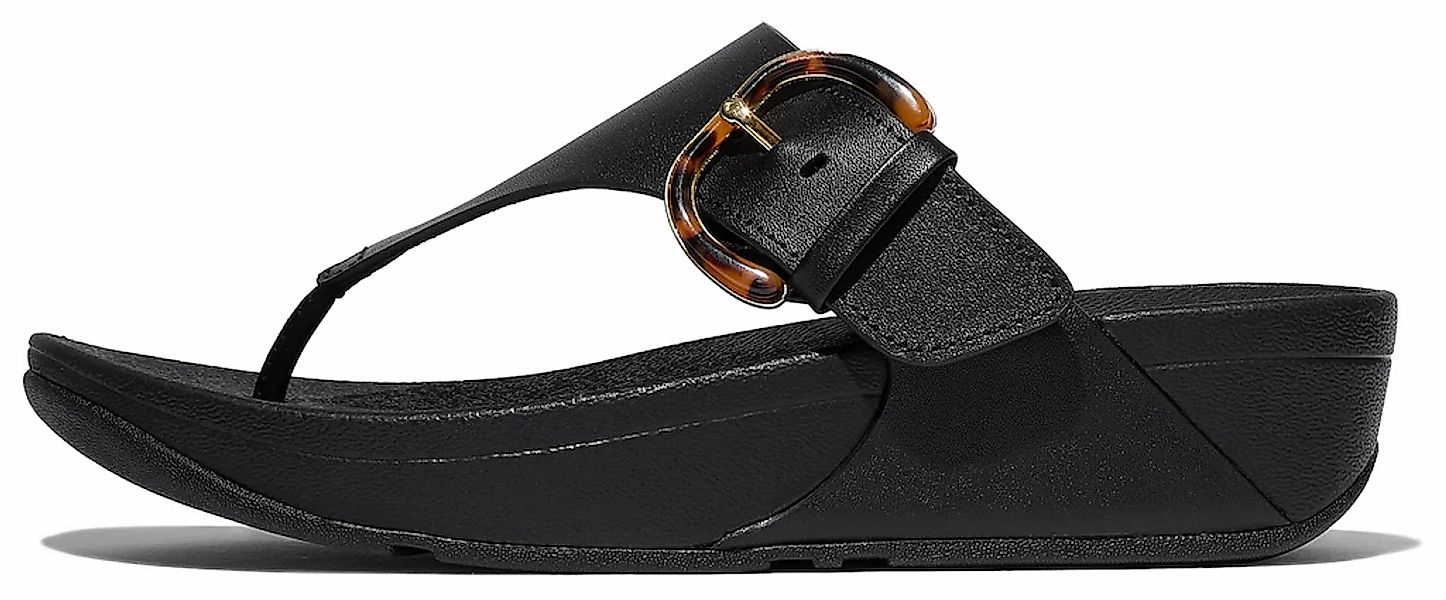 Fitflop LULU RESIN-BUCKLE LEATHER TOE-POST SANDALS Zehentrenner, Pantolette günstig online kaufen