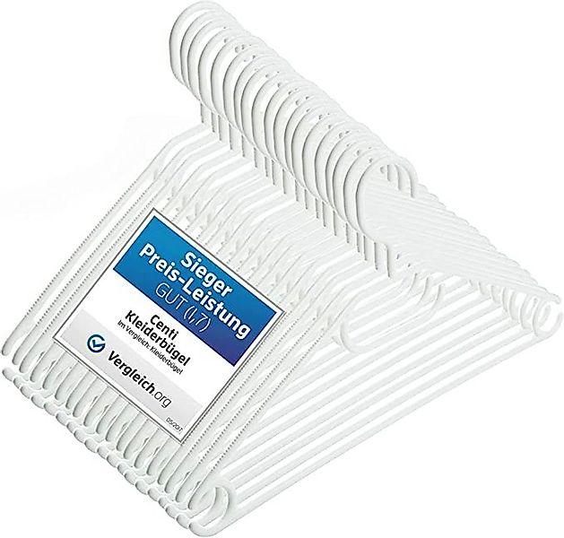 Centi Kleiderbügel 20 Kleiderbügel weiß mit drehbaren Haken, aus Kunststoff günstig online kaufen