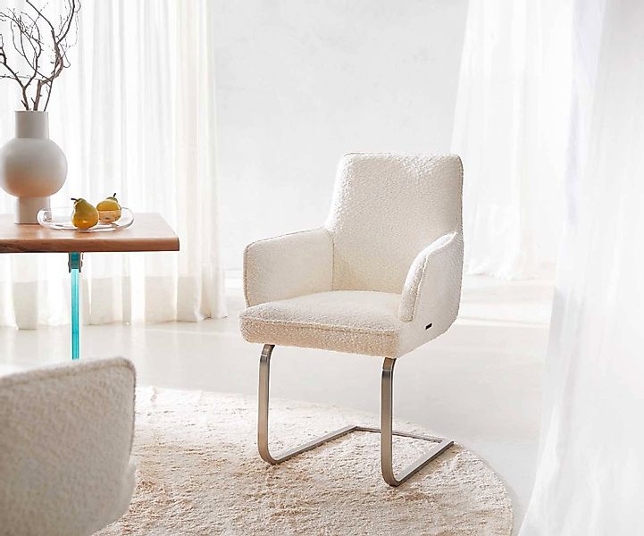 Freischwinger Heira-Flex mit Armlehnen Materialmix Schlamm Freischwinger ru günstig online kaufen