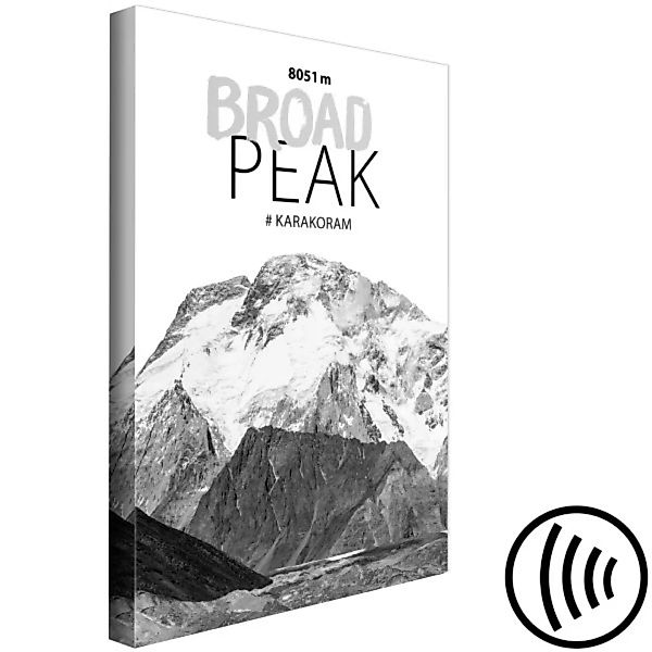 Bild auf Leinwand Gipfel Broad Peak - Bergfototgrafie mit englischem Text X günstig online kaufen