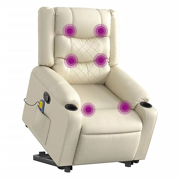 vidaXL Massagesessel mit Aufstehhilfe Creme Kunstleder 3206556 günstig online kaufen