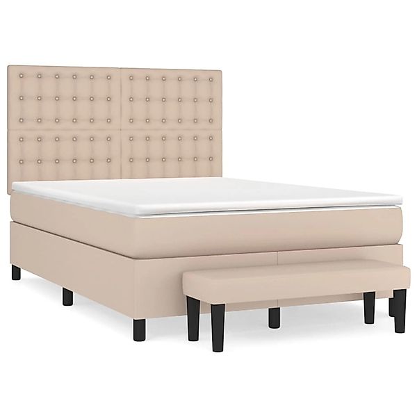 vidaXL Boxspringbett Matratze Cappuccino-Braun 140x190cm Kunstleder1466491 günstig online kaufen