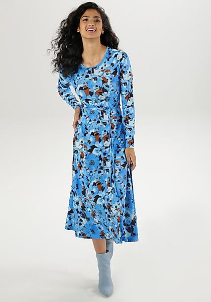 Aniston SELECTED Midikleid (mit abnehmbarem Bindeband) günstig online kaufen