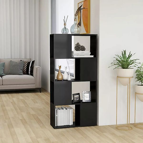 Bücherregal Raumteiler Hochglanz-grau 60x24x124,5 Cm günstig online kaufen