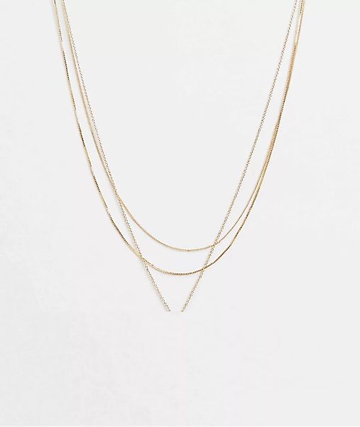 ASOS DESIGN – Goldfarbene Halsketten mit Kreuzanhänger im 3er-Pack günstig online kaufen