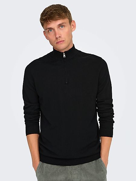 ONLY & SONS Troyer "ONSLOUI REG 12 MEL HALF ZIP KNIT NOOS" günstig online kaufen