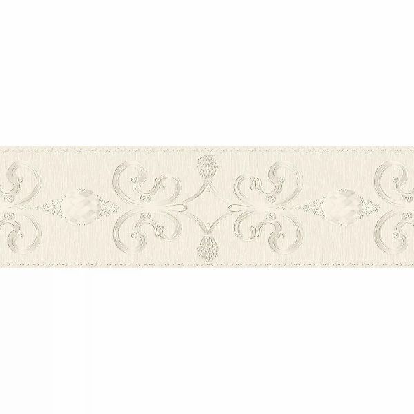 A.S. Création Borte selbstklebend Ornament 5 m x 15 cm Creme-Silber günstig online kaufen