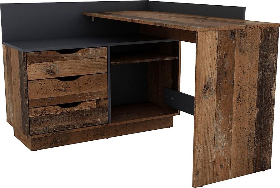 byLIVING Eckschreibtisch Bern, mit viel Stauraum, Breite 129 cm, rechts ode günstig online kaufen