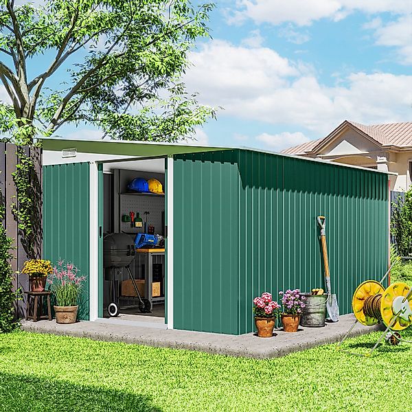 Outsunny Gerätehaus mit Pultdach, Schiebetür, BxT: günstig online kaufen
