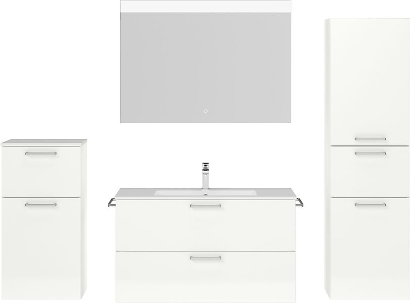 nobilia® Badmöbel-Set »Tolvina«, (4 St., vormontiert, mit Soft-Close), Hoch günstig online kaufen
