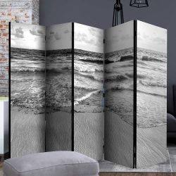 Paravent Motiv Meer in Grautönen Leinwand Füllung günstig online kaufen