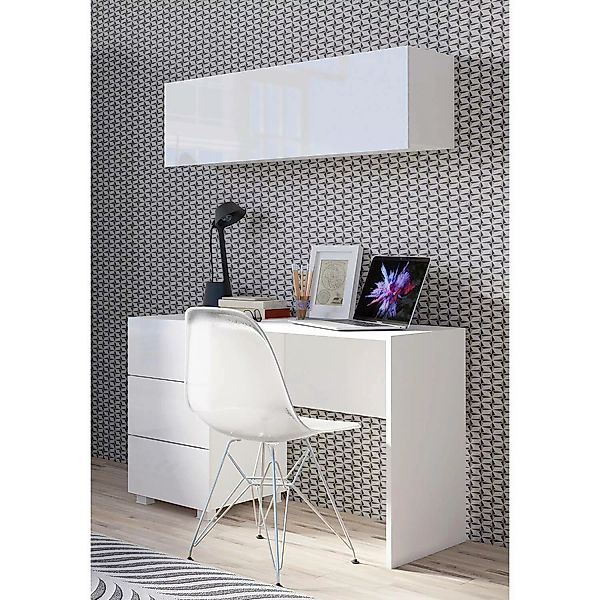 TV-Möbel Set mit Highboard und LED Beleuchtung in weiß Hochglanz CAIRNS-132 günstig online kaufen