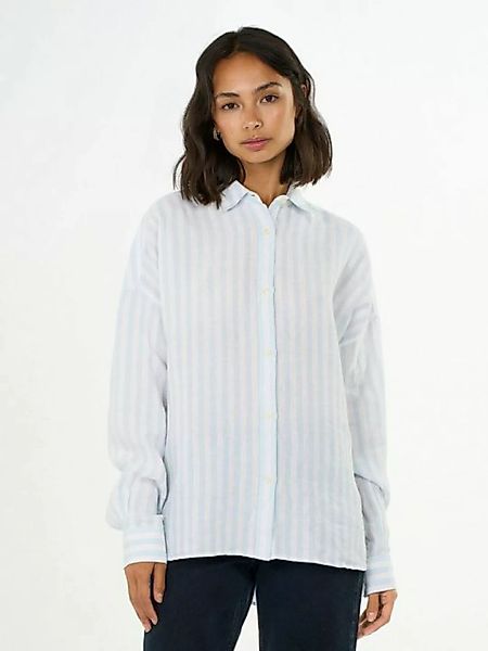 KnowledgeCotton Apparel Langarmhemd Linen Striped loose A-Shape Shirt günstig online kaufen