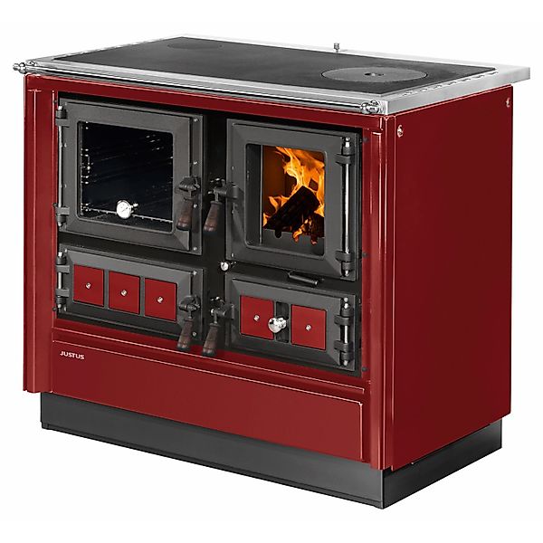 Justus Küchenofen Rustico 90 2.0 Stahl Rot 7 kW günstig online kaufen