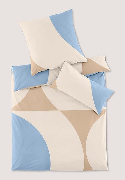 hessnatur Perkal Bettwäsche-Set VALI aus Bio-Baumwolle - blau - Größe 135x2 günstig online kaufen