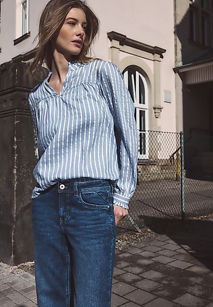 STREET ONE STUDIO Langarmbluse im Seersucker-Style mit Streifen günstig online kaufen