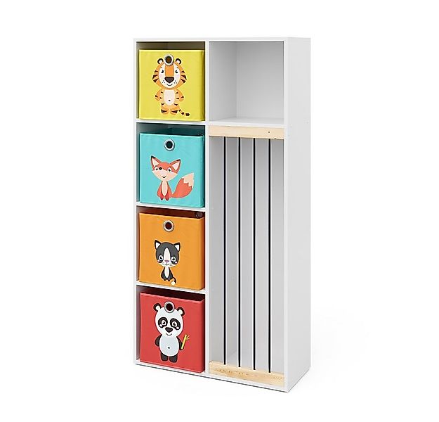 Vicco Bücherregal Marvin, Weiß, 72 x 143 cm mit 4 Faltboxen opt.1, 1-tlg. günstig online kaufen