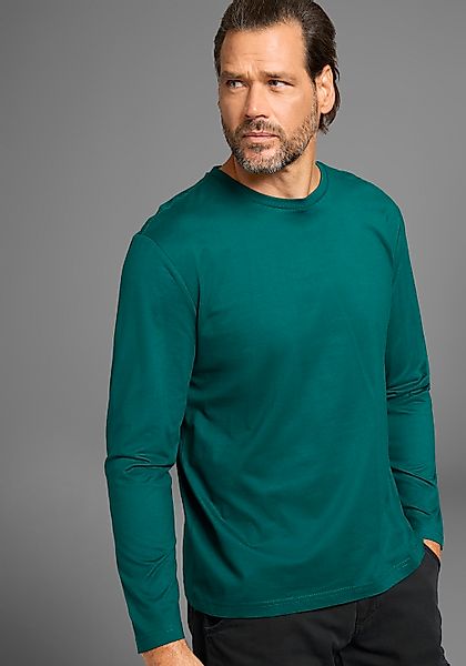 Mans World Langarmshirt "neue Farbe ", (3er-Pack), Langarm, unifarben, aus günstig online kaufen