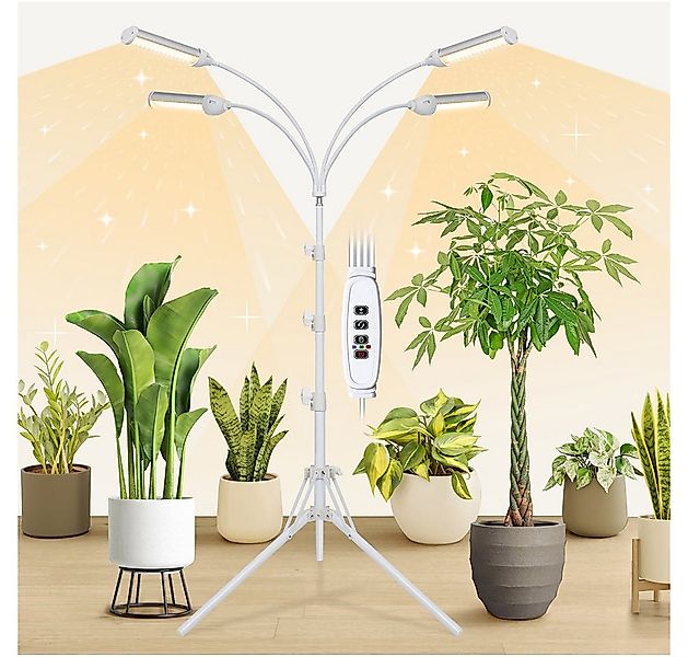 Sunicol Pflanzenlampe LED Pflanzenlicht Vollspektrum mit Ständer, 4 Kopf 36 günstig online kaufen